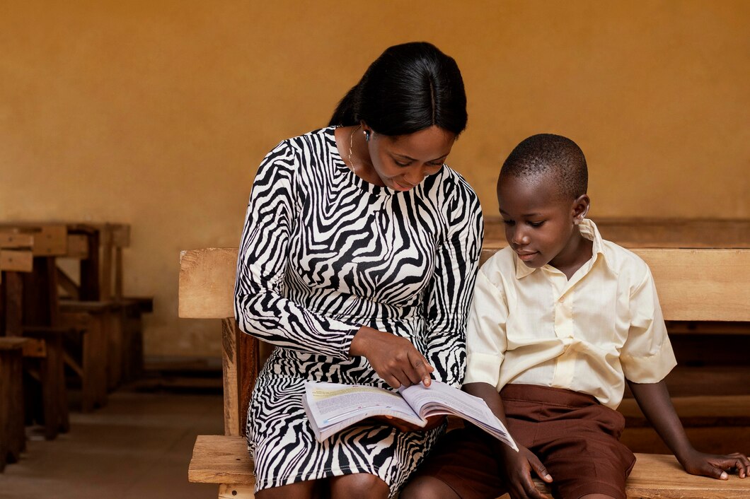 African mother with little girl